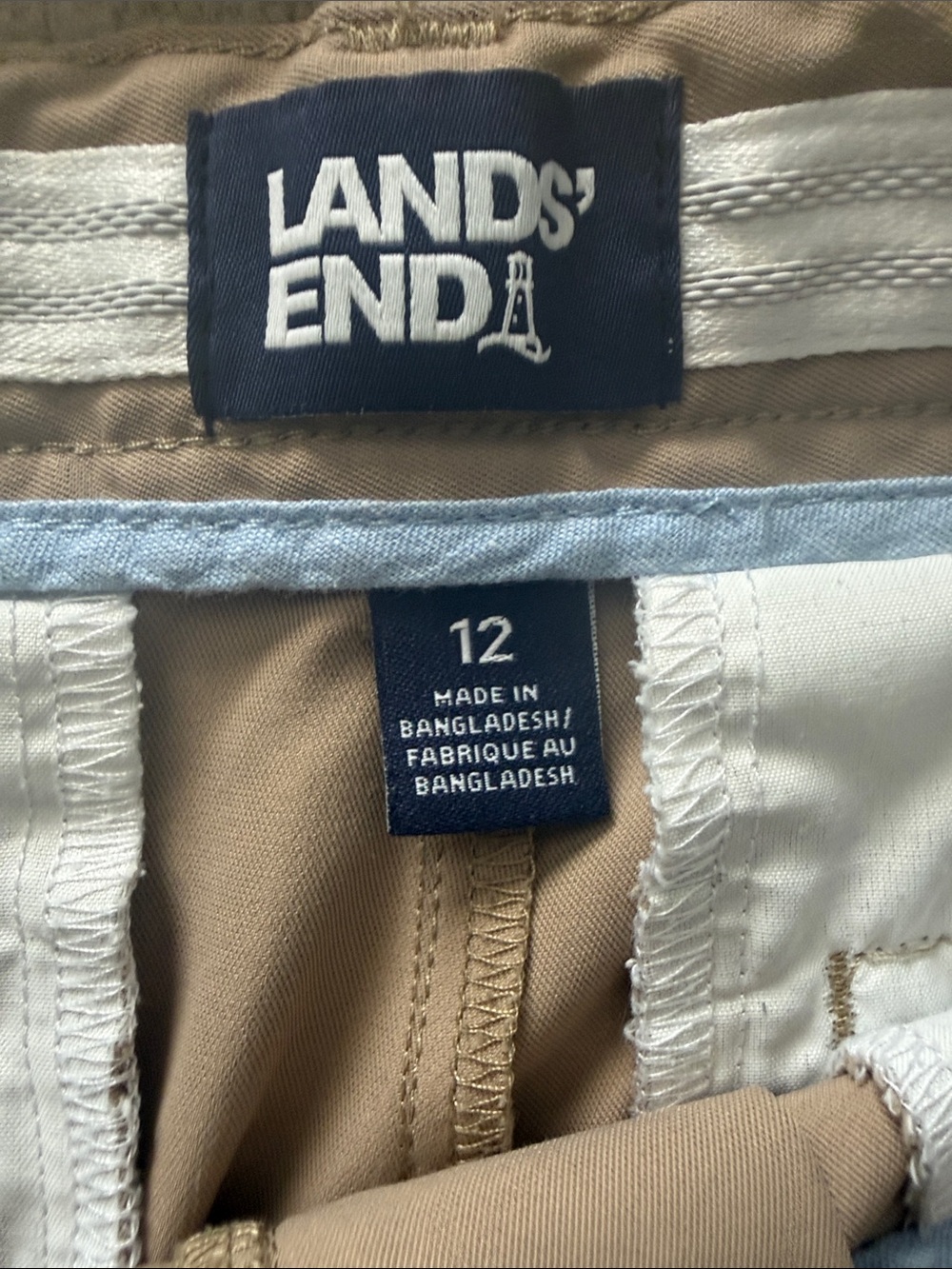 Lands End Classic Active Performance Chino Shorts - boys size 12 - Picture 4 of 7